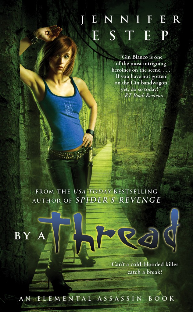 Jennifer Estep she is one of my favorites in the UF genre (and she is totally cool too )