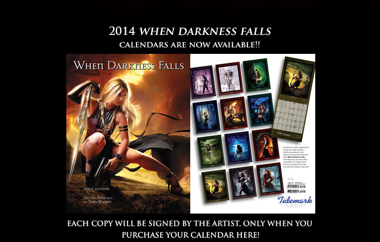 When Darkness Falls calendar